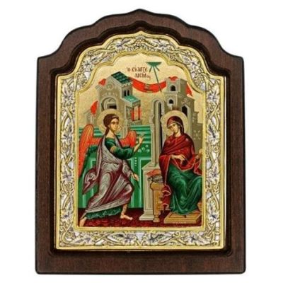 The Annunciation Icon: A Symphony of Gold and Spiritual Depth!